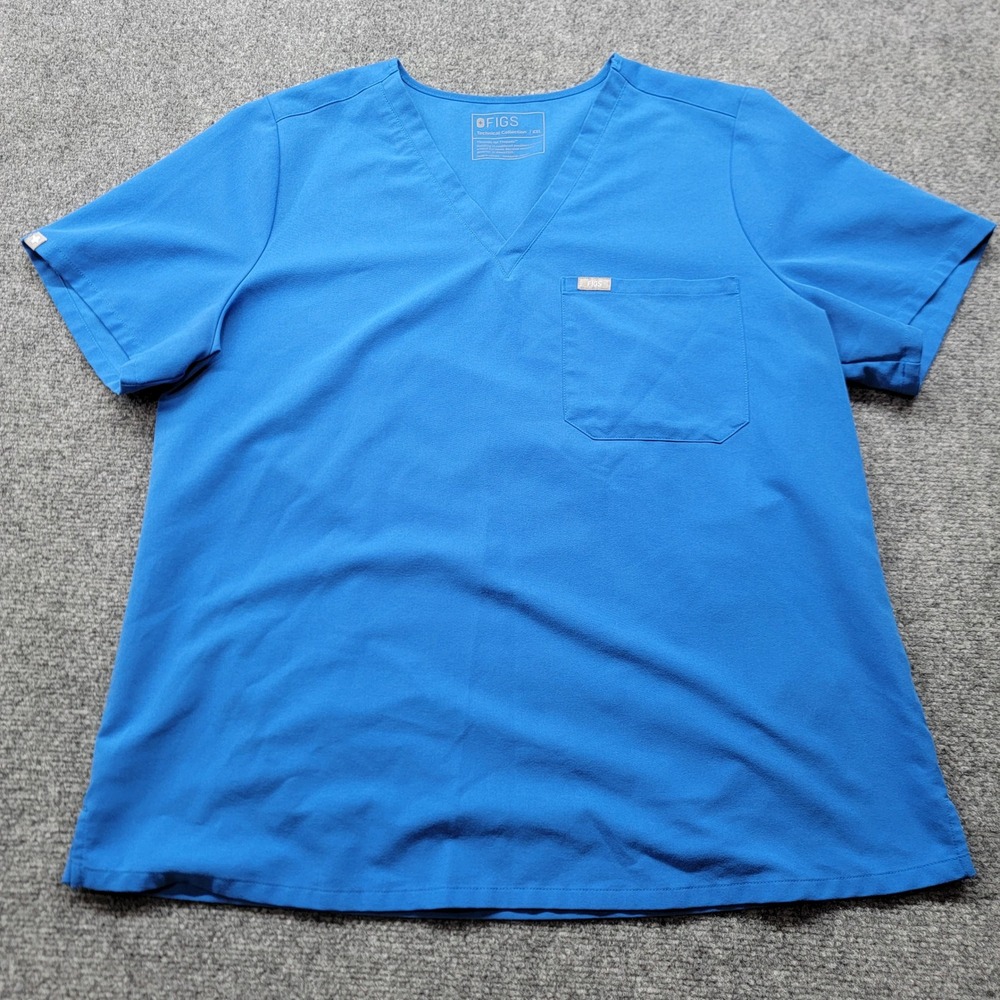 Figs Technical Collection Scrub Top XXL Royal Blue V-Neck Chest‎ Pocket FW1000